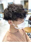 波巻きパーマ/波巻きスパイラル/マッシュスタイル/メンズパーマ
