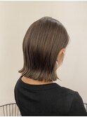 池袋 イルミナカラー ミニボブ  切りっぱなし ブラウンベージュ