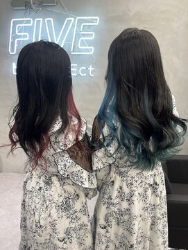 ファイブバイジエクト 堀江(FIVE by The Ect) インナーカラー イヤリングカラー キキララカラー 双子カラー
