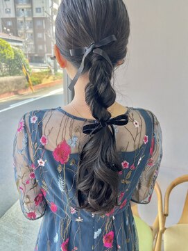 ヘアー アイス 御器所本店(HAIR ICI) 20代30代40代♪大人可愛いブラウンカラーゆるふわローポニー