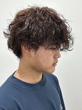 ヒュイル バイ ニアウ(Hwyl by Niau) メンズマッシュパーマ波巻スパイラルパーマニュアンスパーマ眉毛