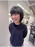 【ハクラ】ウルフ ミディアムウルフ 黒髪ウルフ レイヤーカット