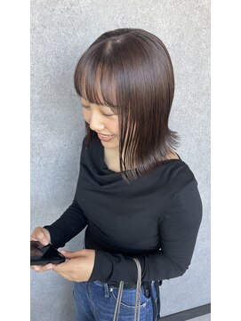 ライフイズ 磐田本店(Life is...) ぱつっとミディアム×マロンブラウンカラー♪