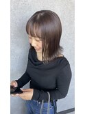 ぱつっとミディアム×マロンブラウンカラー♪