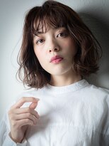 カバーヘア ブリス 戸田公園西口店(COVER HAIR bliss)&nbsp;ミルクティーカラーゆるふわAラインボブパーマu戸田公園30代40代