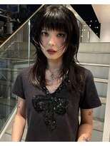 ステン(sten)&nbsp;シャギーレイヤー/ダークブラック／透明感カラー