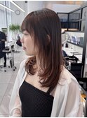 レイヤーカット 前髪 ニュアンスストレートパーマ 縮毛矯正