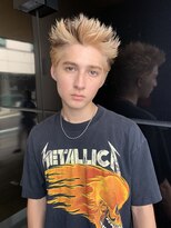 メンズレコ 渋谷(MEN'S LECO)&nbsp;サーフカールスパイキーショートブルーブラックフェザーパーマ