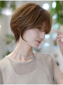 ひし形ショート/長め前髪/ハイライト/30代40代50代 海老名美容室