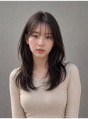 ナチュラルベージュ_韓国ヘア_顔周りレイヤー_ヨシンモリ