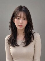 アース コアフュールボーテ 佐久平店(EARTH coiffure beaute)&nbsp;ナチュラルベージュ_韓国ヘア_顔周りレイヤー_ヨシンモリ
