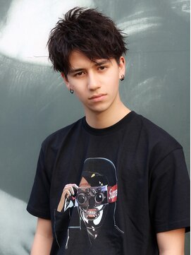 ネイビー(NAVY) ウェーブUPショート ソフトスパイラル ランダムムーブ