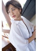 30代/40代/カーキベージュ/大人カッコいい/ハンサムショート