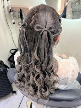 クランルシェ(clan luce) 編みカチュリボンハーフツイン