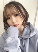 イメチェン外ハネボブワイドバングホワイトブロンド美髪韓国