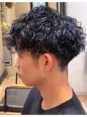ツイストスパイラルパーマショートレイヤーマッシュツーブロック