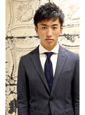 メンズビジネスショートツーブロックバーバー好印象爽やか理容室