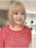 透明感カラー★ダブルカラーブリーチミルクティーベージュ