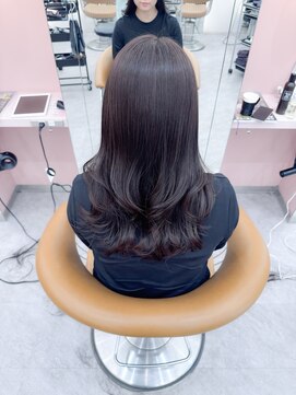 ロンド ブランシュ 錦糸町北口(Lond blanche) ミニウルフチェリーブラウンブリーチなしレイヤー韓国前髪