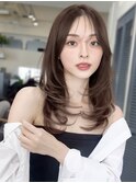 美髪レイヤーカット/顔まわりレイヤー/くびれミディアムレイヤー