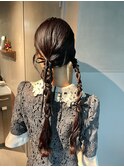 【ツインポニーテール】結婚式/銀座/ヘアセット/アレンジ