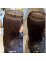 ランド 国分寺(LAND)&nbsp;beforeとafterミディアムストレート 【縮毛矯正 髪質改善】