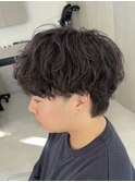 シャドウパーマ　刈り上げなしマッシュ　韓国風パーマ