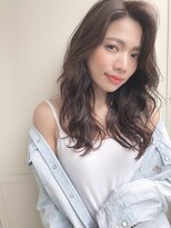 外国人風デジタルパーマ/小顔レイヤー/透明感グレージュ /高柳