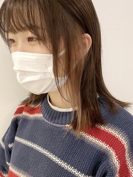 コフィー バイ メルト 吉祥寺(cofy by melt) 【三ツ井純】ピンクベージュ インナーカラー 切りっぱなし