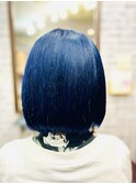 《Chloe/倉敷》　 ミニボブ×Wカラー　色（ネイビー）
