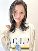 外国人風ハイライト インナーカラー フェイスフレーミングt916