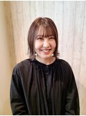 外ハネショートぷつっとカットシースルーバング20代30代