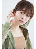 オリーブベージュ×大人マッシュショートボブ/ウルフカット