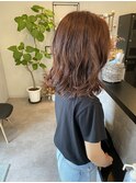 コテ巻き風パーマデジタルパーマボブパーマミディアムピンク