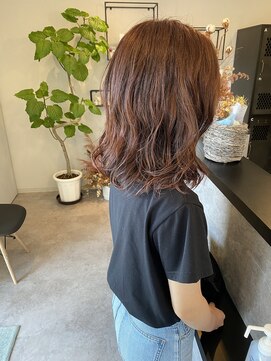 メデル(mederu) コテ巻き風パーマデジタルパーマボブパーマミディアムピンク