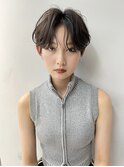 20代30代エモージュグレージュクールショート　ハンサムショート