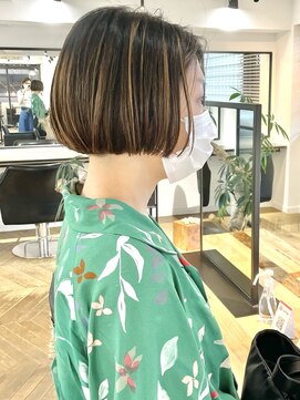 ファイブシーン アオヤマ(5SCENE AOYAMA) 切りっぱなしボブミニボブパーマボブハイライトボブブリーチ
