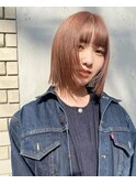 【qpula 久芳未鈴】暖色ベージュ/ ボブ / 顔まわりカット