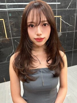 サイン 表参道(SIGN) 韓国ヘアーハッシュカットレイヤーカットグレージュブリーチ無し