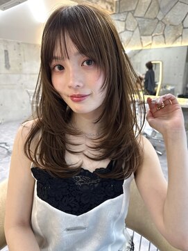 サイン 表参道(SIGN) 韓国ヘアーハッシュカットレイヤーカットグレージュブリーチ無し