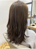 無造作ウェーブ×アッシュブラウン20代30代40代大人可愛いロング