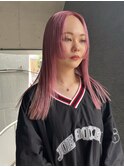 ピンクカラー　ペールピンク　姫カット　サーモンピンク