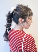 小顔に見せるヘアセット/タイトで大人可愛い/結婚式/髪質改善