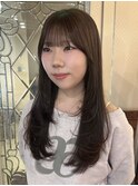 レイヤーカット チョコレートブラウン レイヤーロング