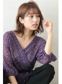 大人かわいい外ハネくびれマロンベージュ♪
