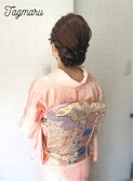訪問着着付けヘアセット☆束感のあるシニヨン☆