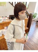 オレンジブラウン×ミニボブ♪