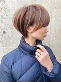 顔周り/前髪/ショート小顔ショート×チョコレート[岡崎/髪質改善