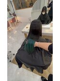 BLACK×GREEN/韓国カラー/垢抜け/デザインカラー/