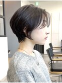 前下がりショート・ボブ/パーマ/前髪なし/30代/40代/50代/長め
